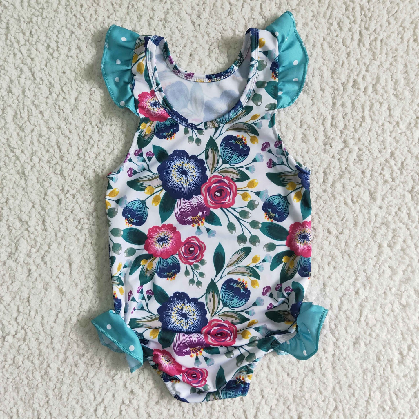 girl's floral swimsuit 1pcs swimswear