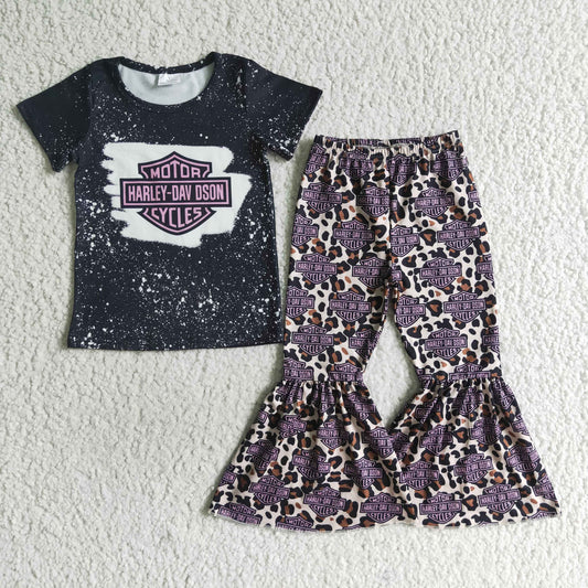 girl motor cycles pants set outfit