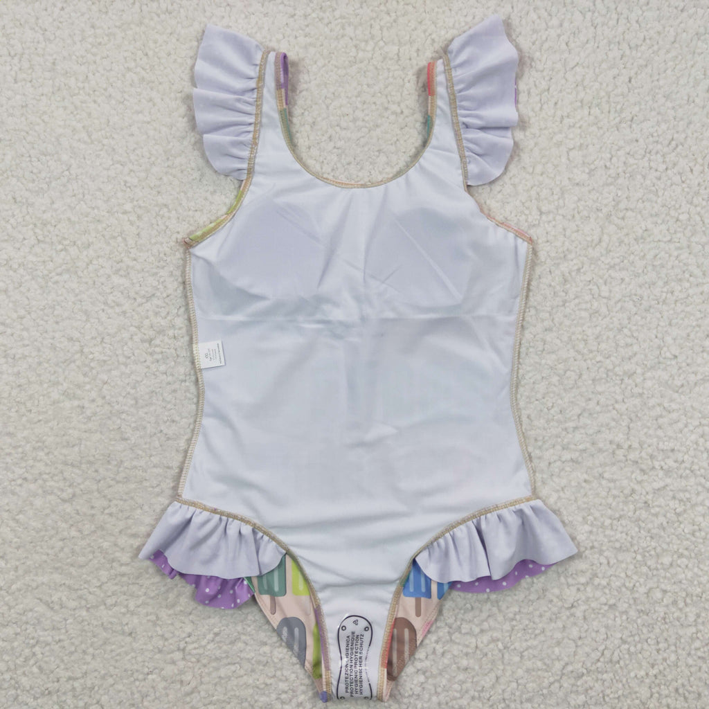 Colored Popsicle girls swimsuit