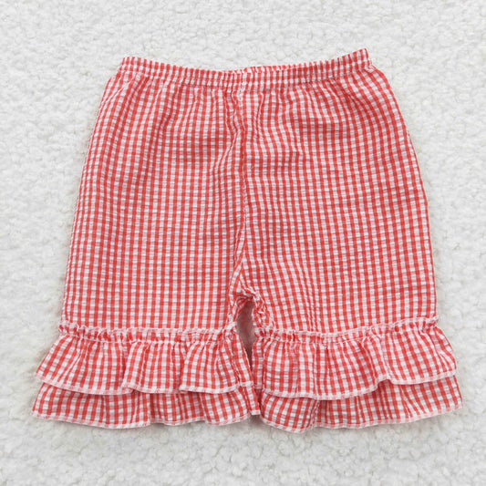 red seersucker shorts kids clothing