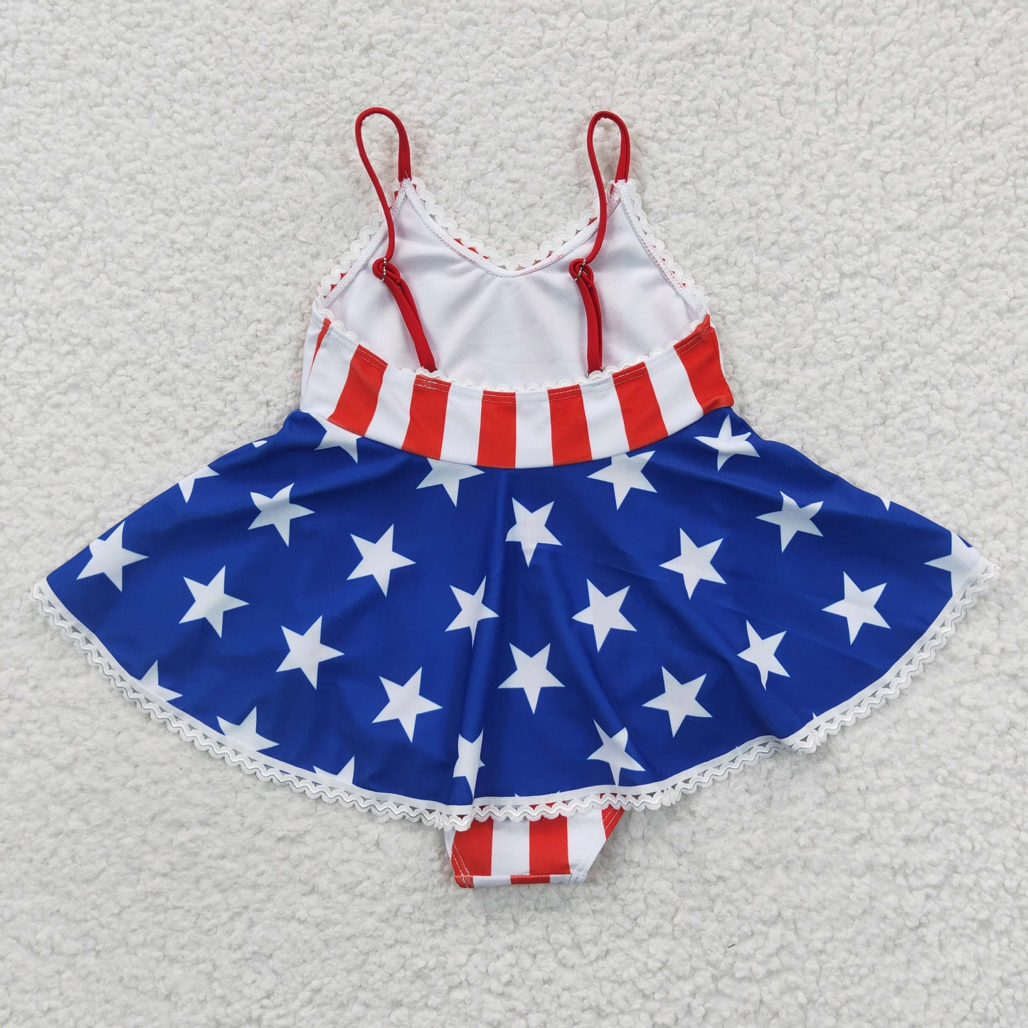 Stars & Stripes Girls USA Flag Print One-Piece Swimsuit