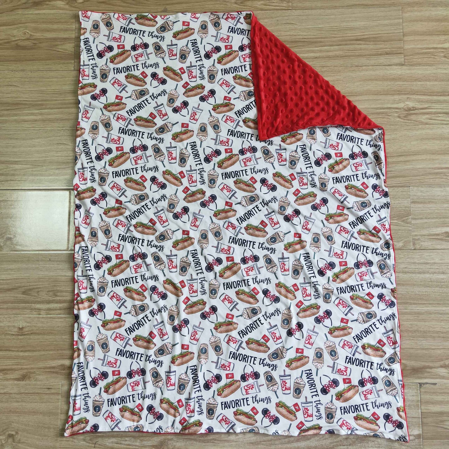 soft minky red favorite thing blanket