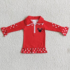 Red Ruffle Top With Zipper Girl