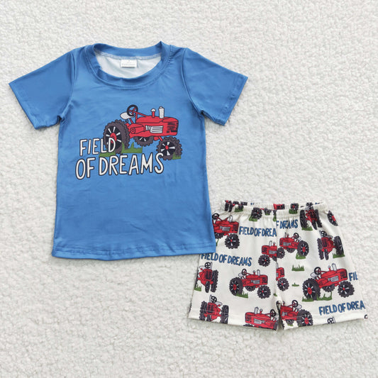 farm truck boy shorts set outfit for summer