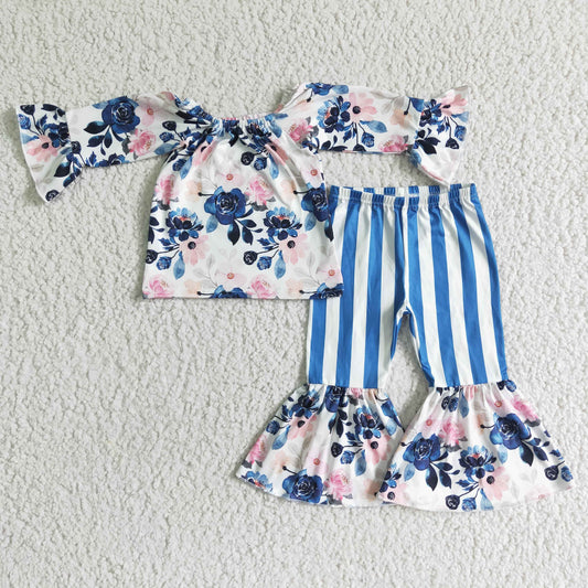 wildflowers outfit striped panst set