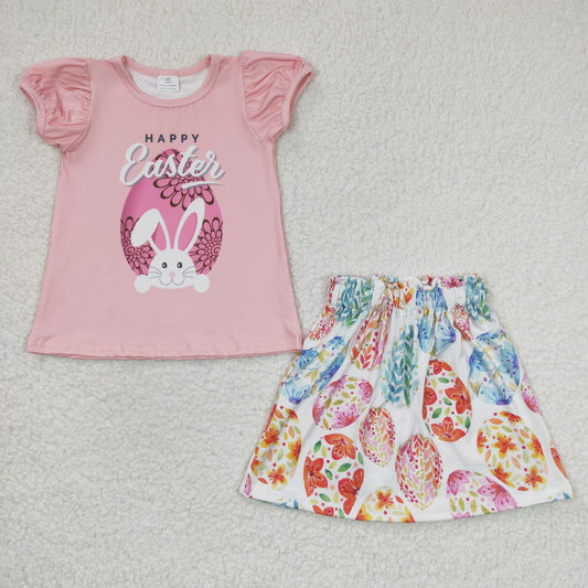 happy easter egg skirt outfit girl's clothing
