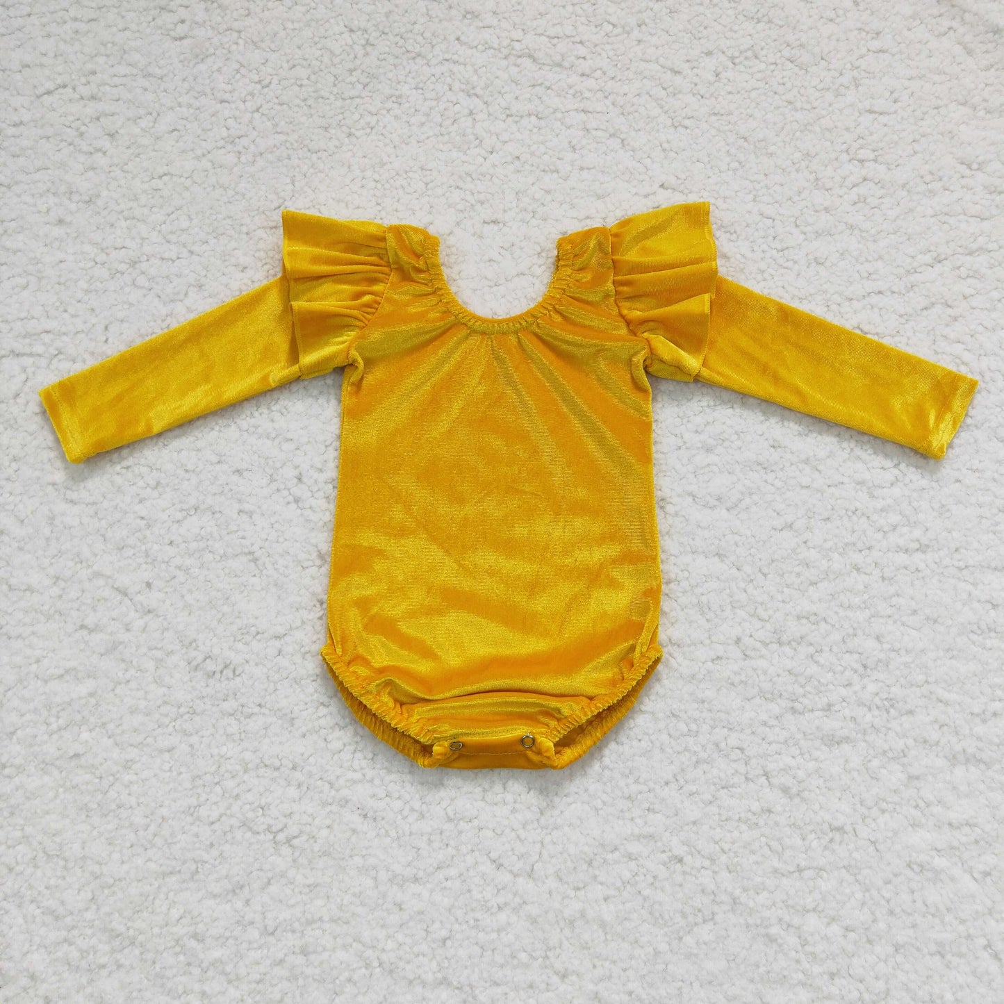 gold yellow velvet romper