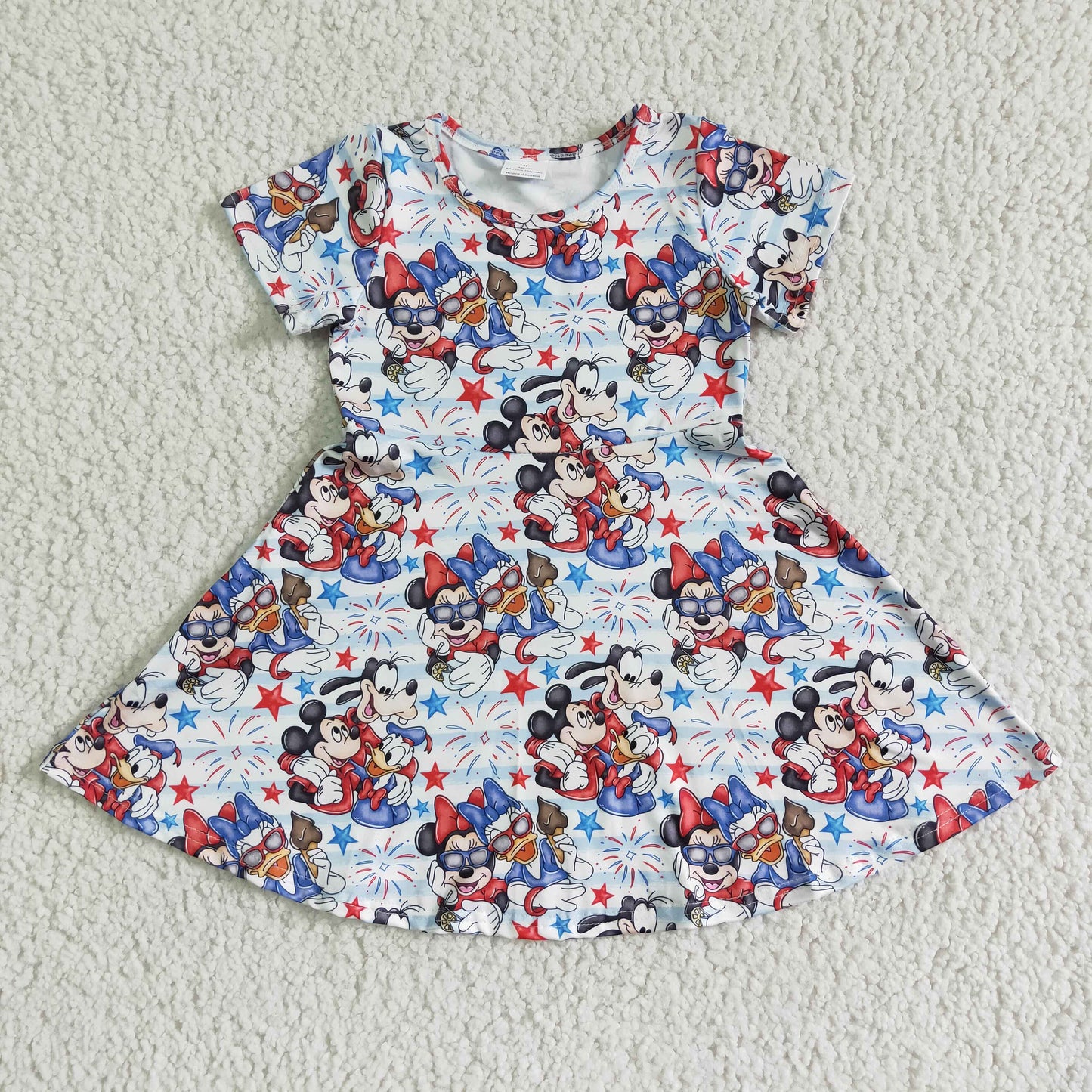 kids clothing dress 4th of july mouse