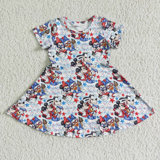 kids clothing dress 4th of july mouse