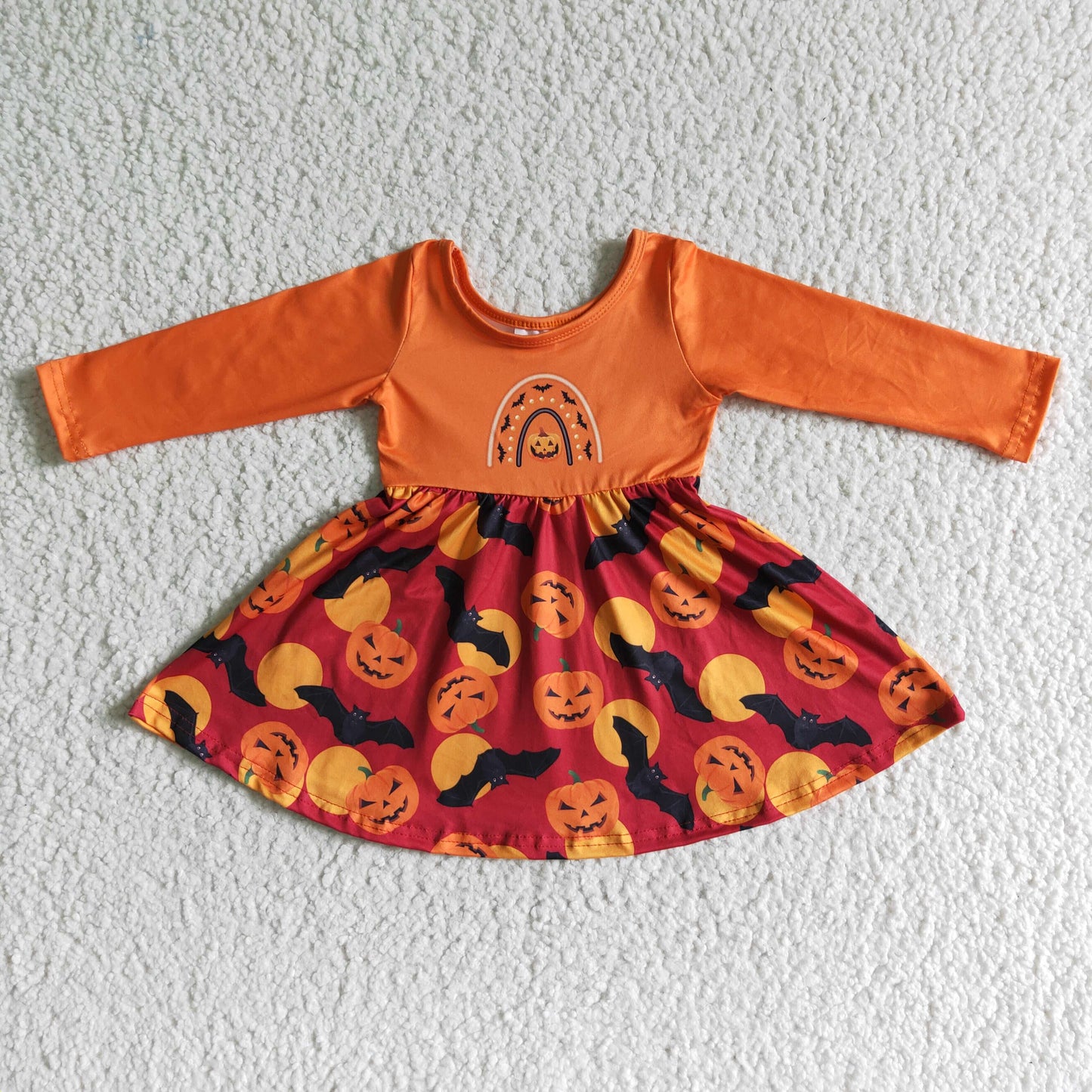 girl orange pumpkin dress for halloween