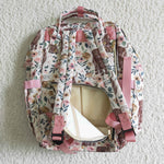 polyster/nylon floral cow diaper bag backpack