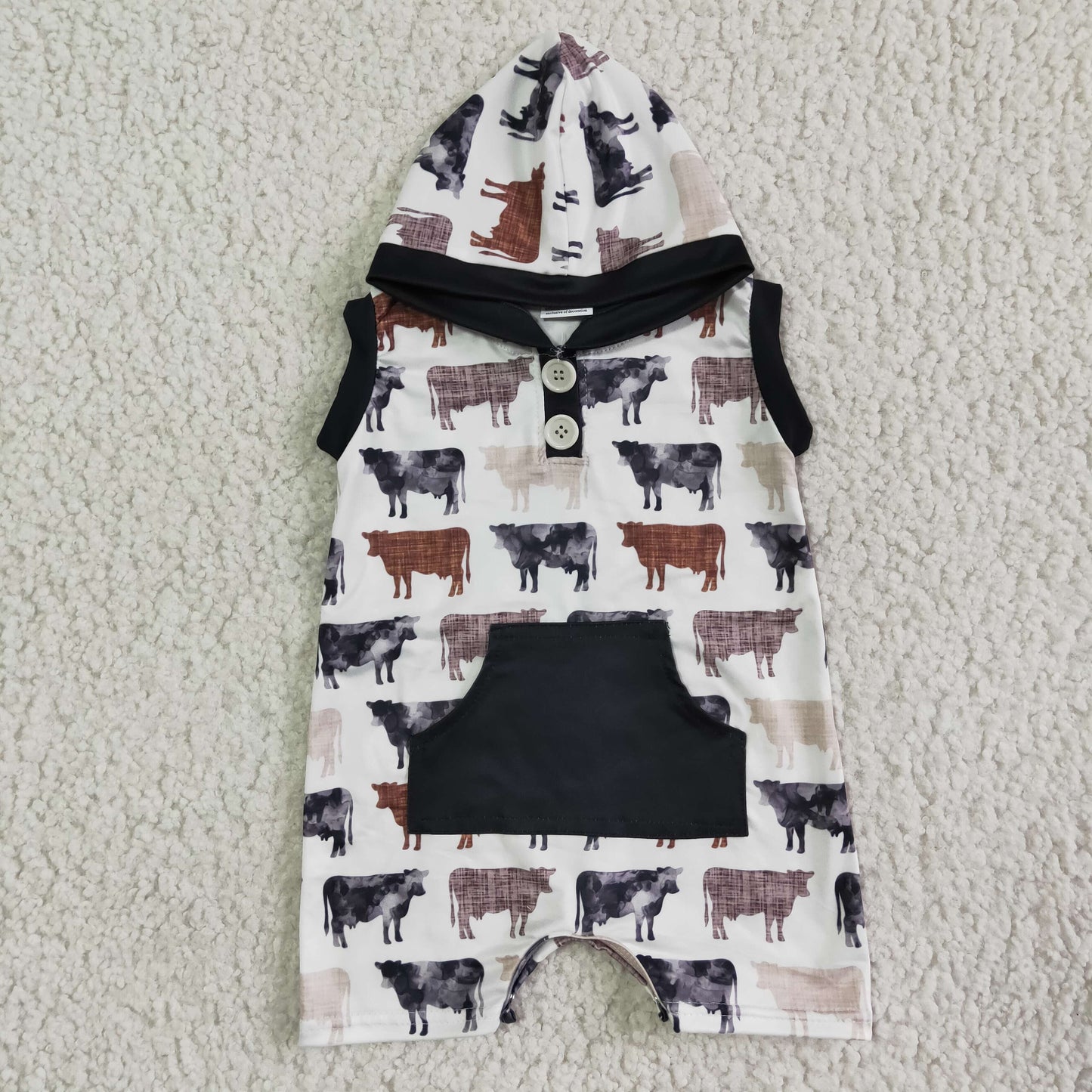 infant clothing cow print romper hoodie
