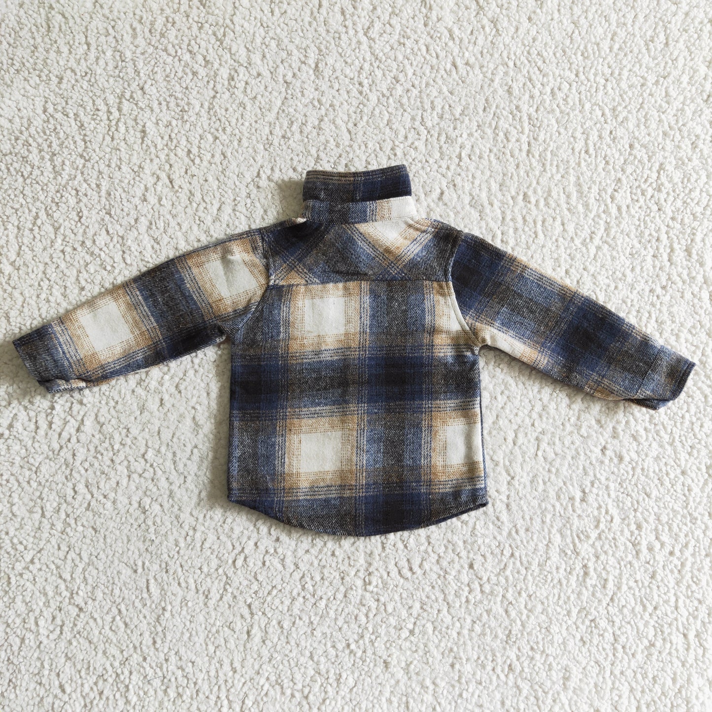 children's clothing boy flannel fall/winter plaid button coat