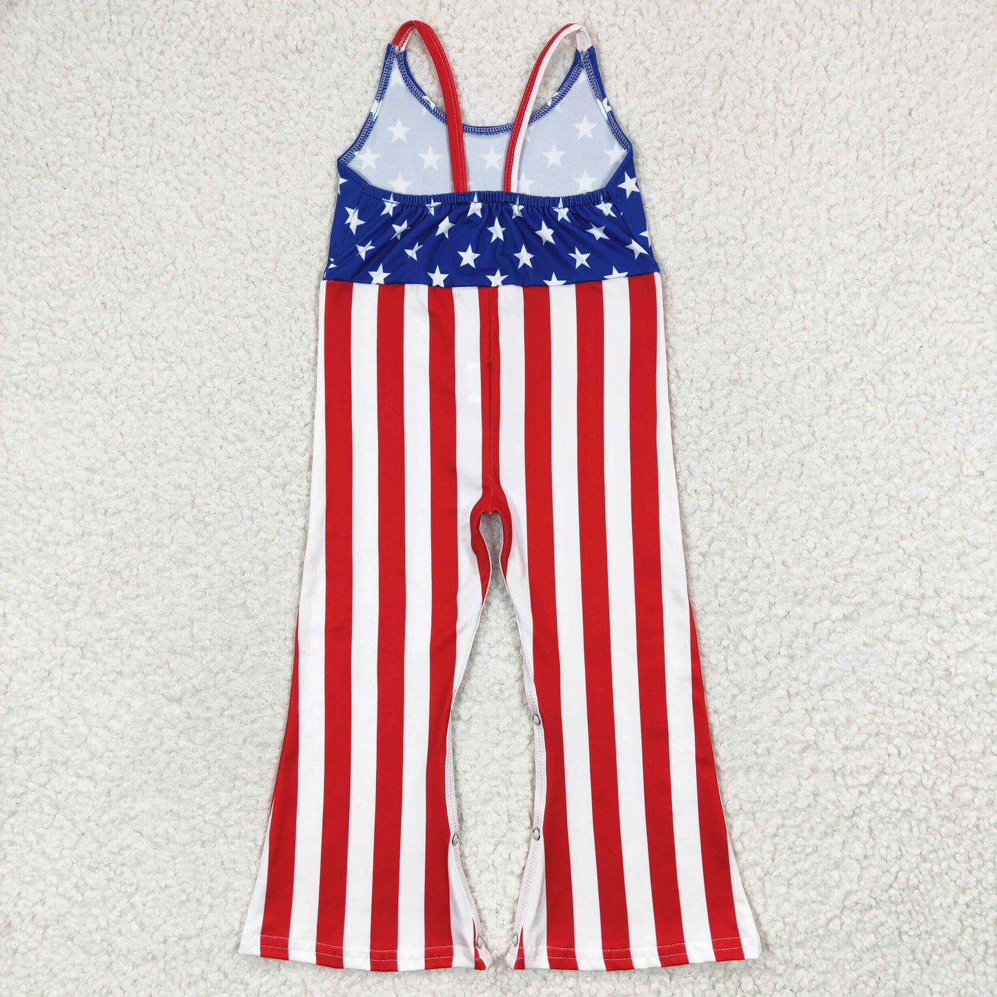 4th of july striped stars jumpsuit girl kids clothing