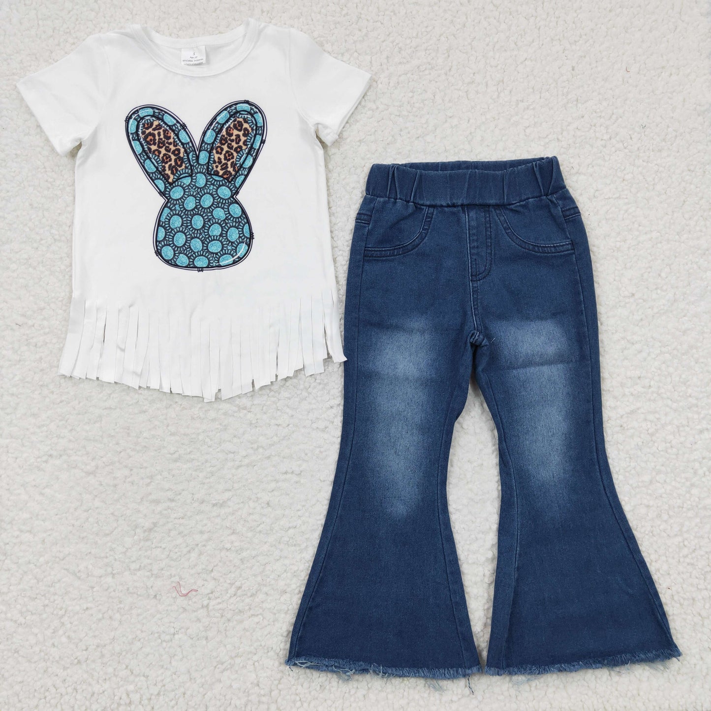 kids easter shirt denim pants set