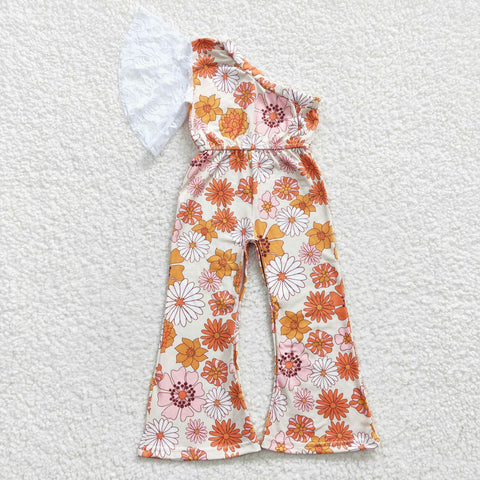 girl one shoulder floral pants belles jumpsuit