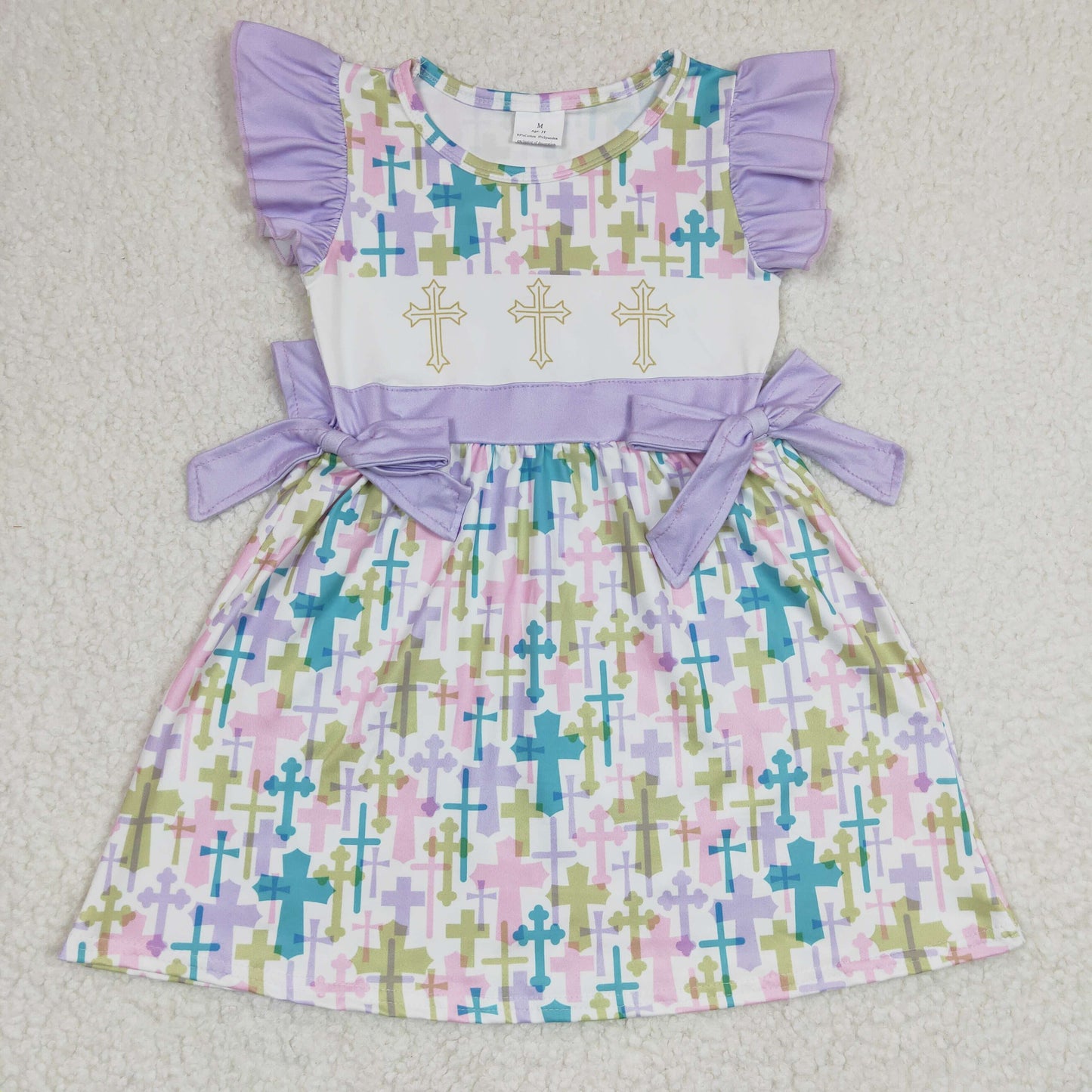 light purple easter cross dress with bow