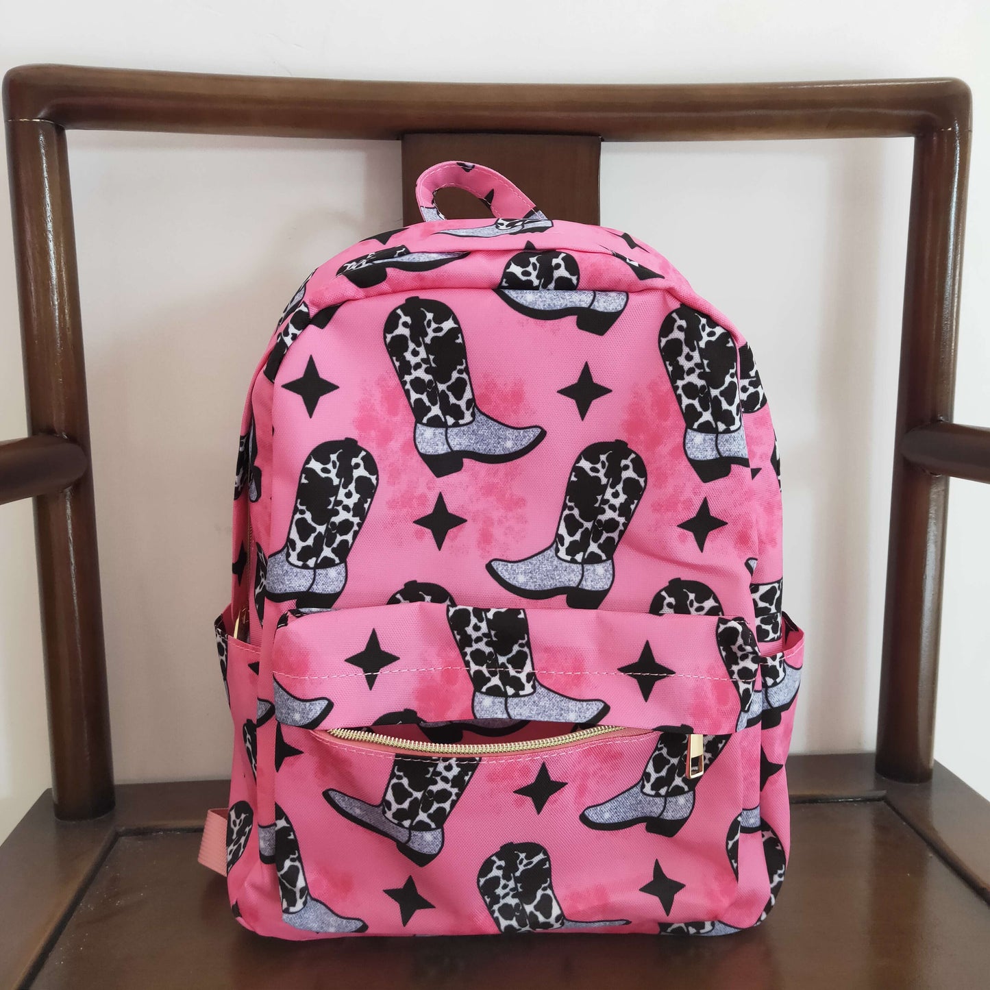 western cowgirl boots print bag backpack