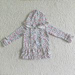 girl ruffle jacket multicolor leopard