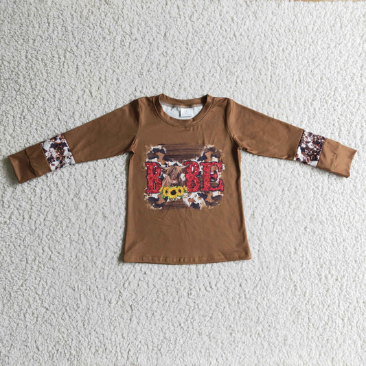 brown pullover top clothing cow babe