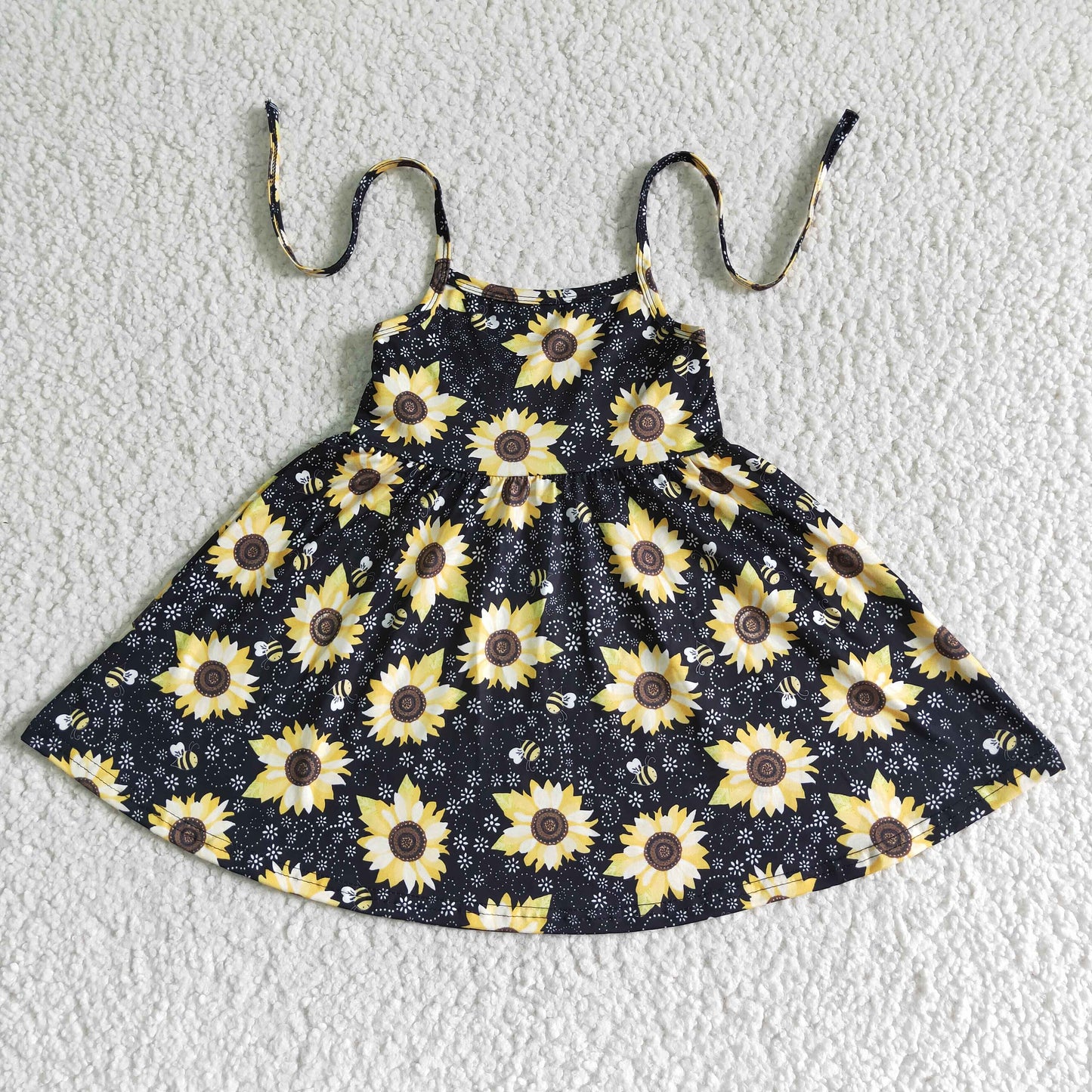sunflower twirly halt dress kids clothing
