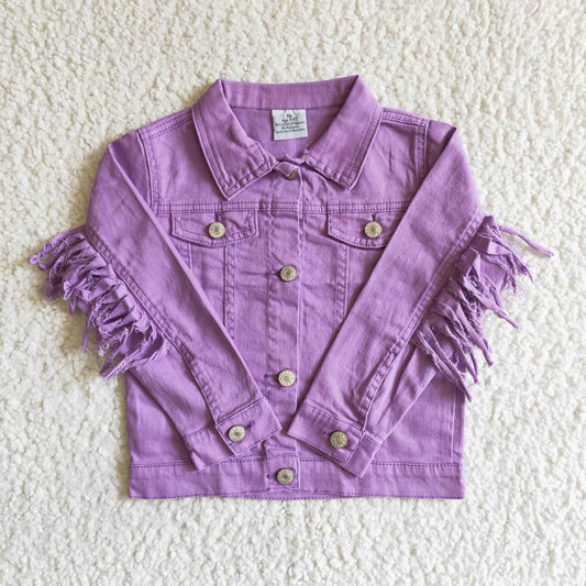 fashion purple denim jacket top kids clothing