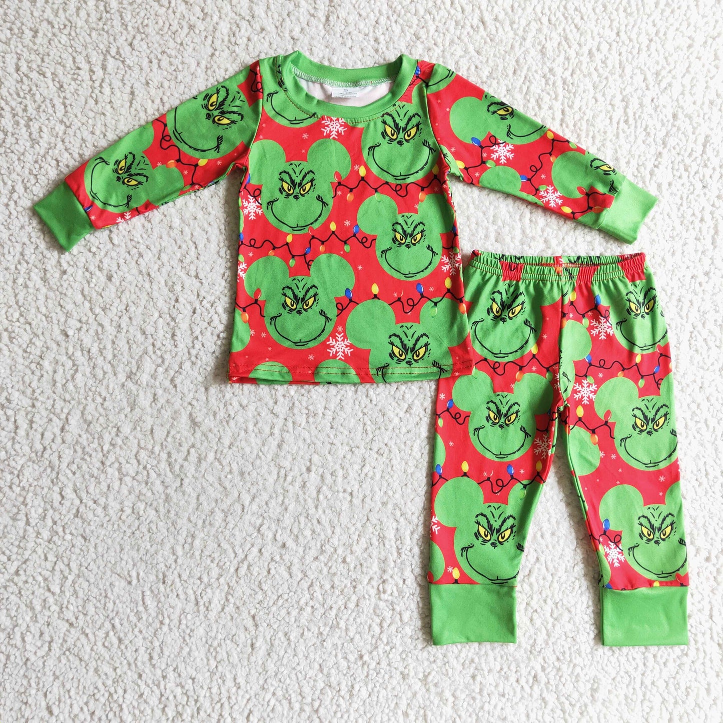 boy christmas red grinchey pajama outfits