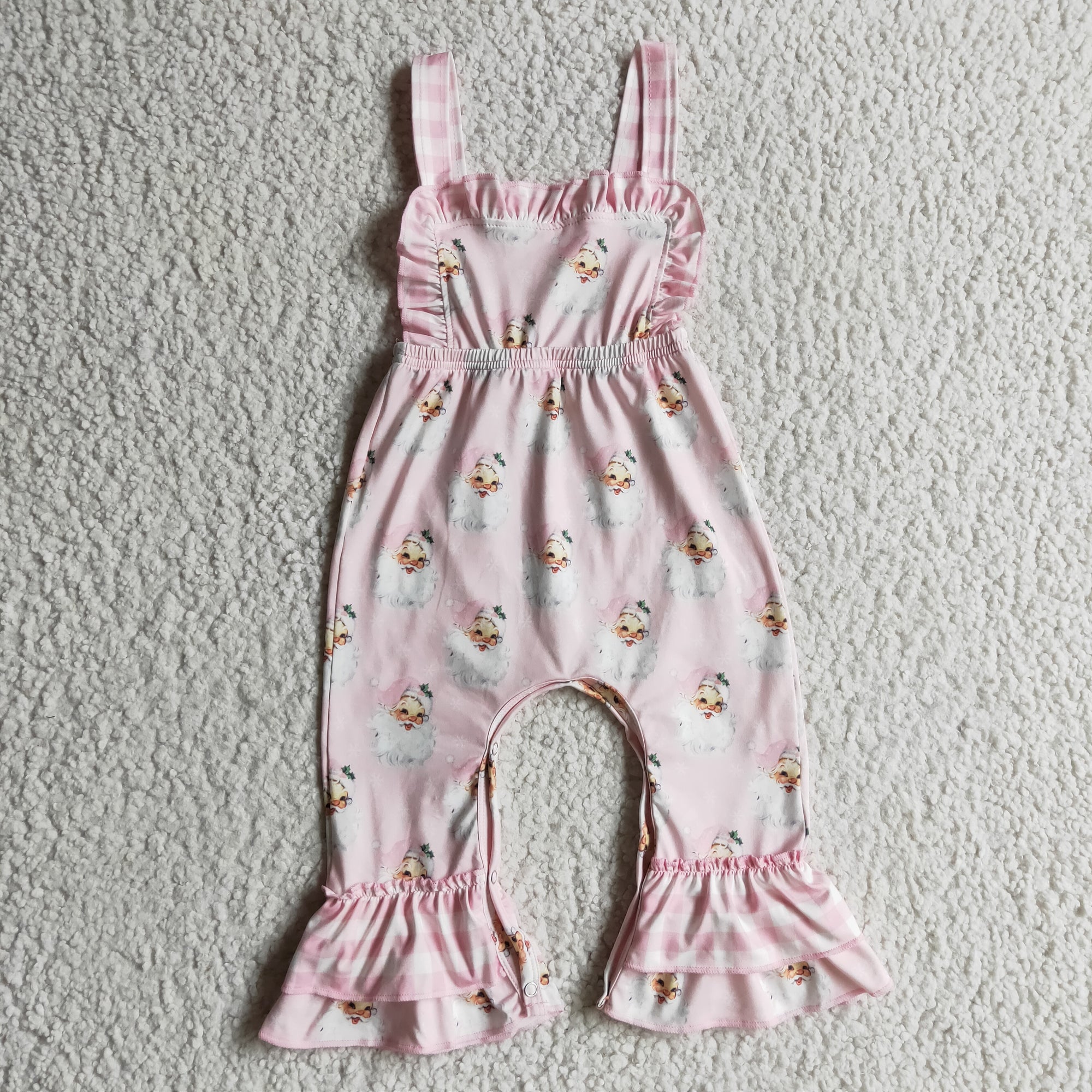 pink santa jumpsuit romper