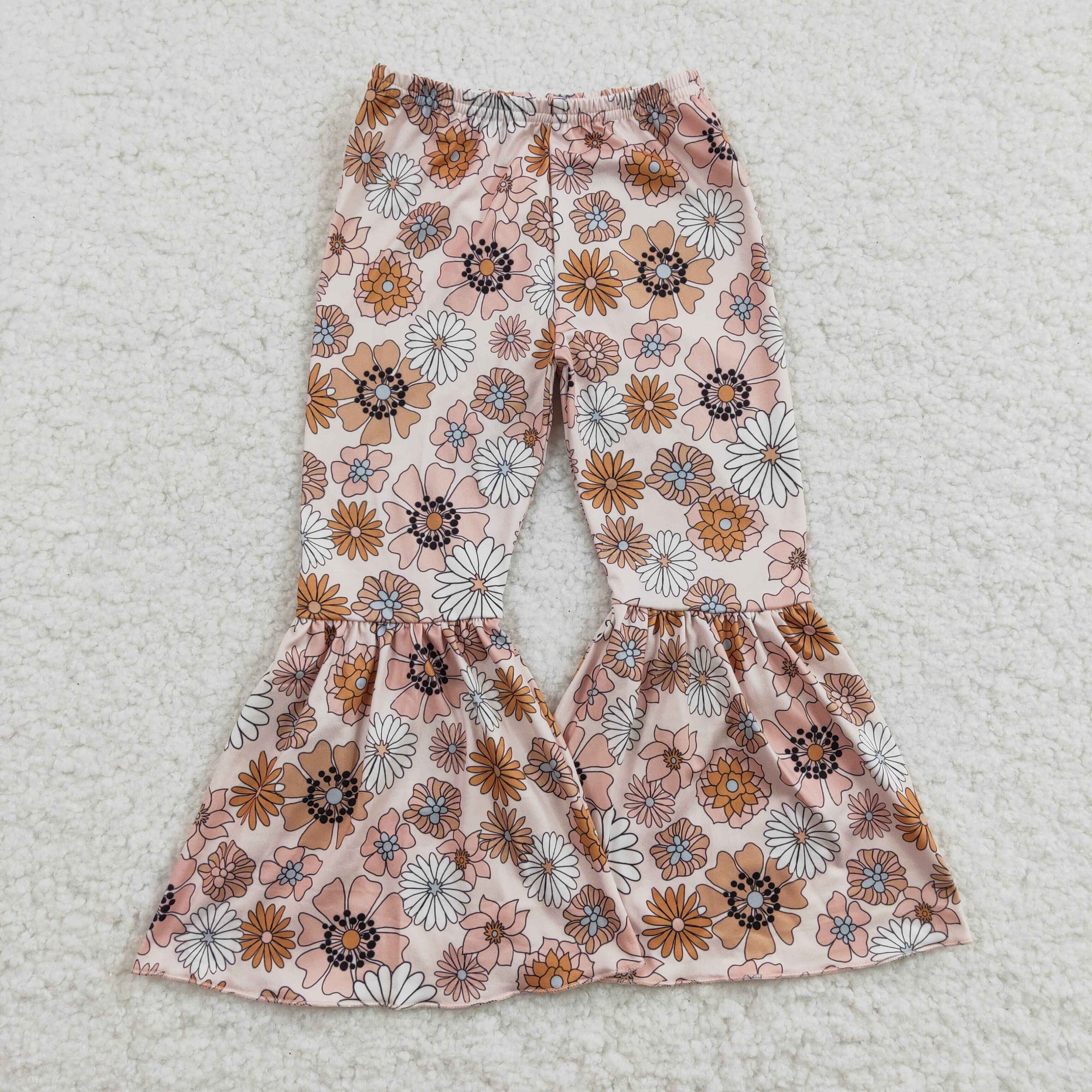 spring floral bell bottom flare pants