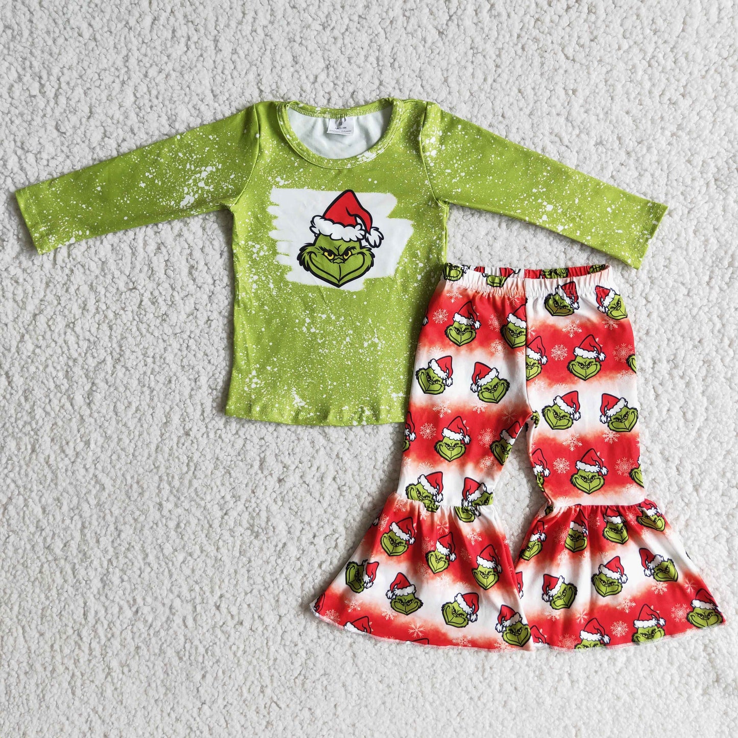 Green Shirt Red Bells Outfit for Christmas