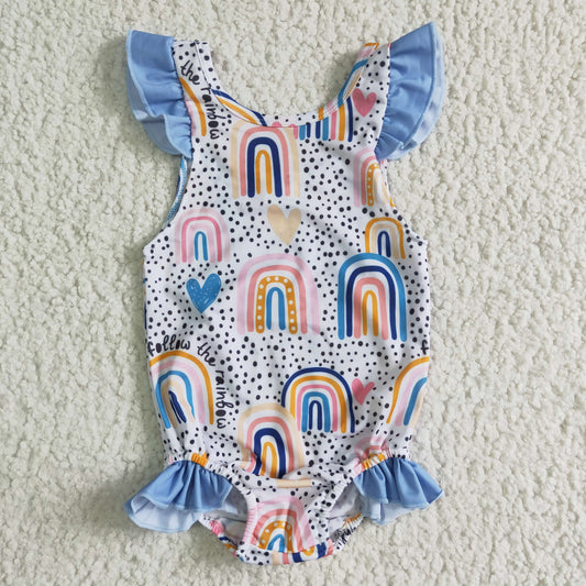 girl’s swimwear rainbow 1pcs swimsuit