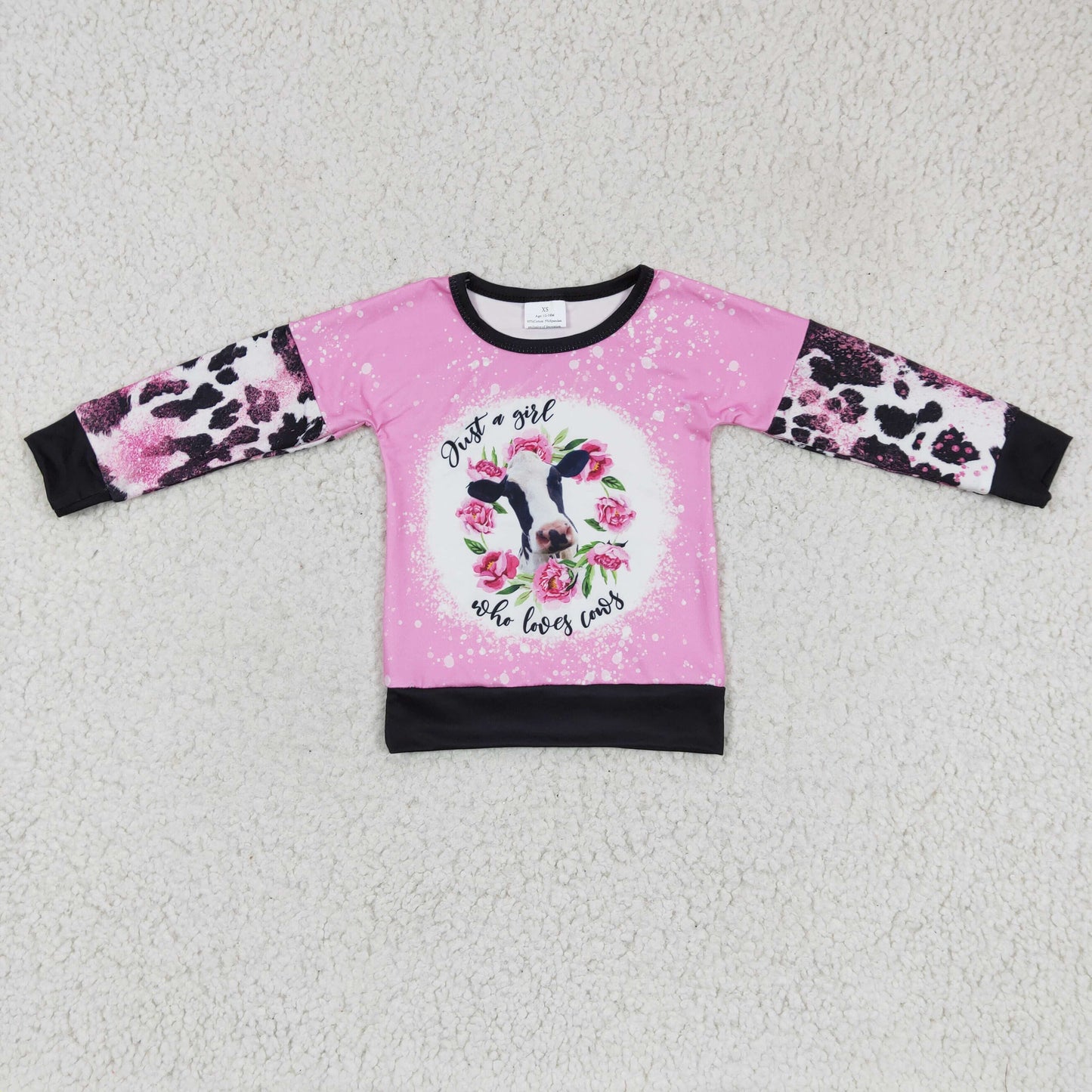 girl pink pullover sweater just a girl who love cows