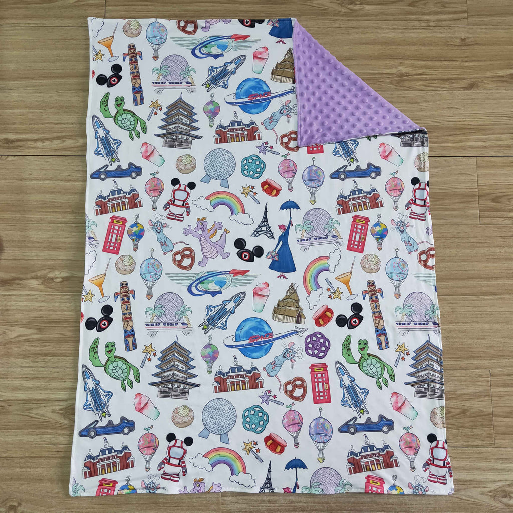 purple park print blanket