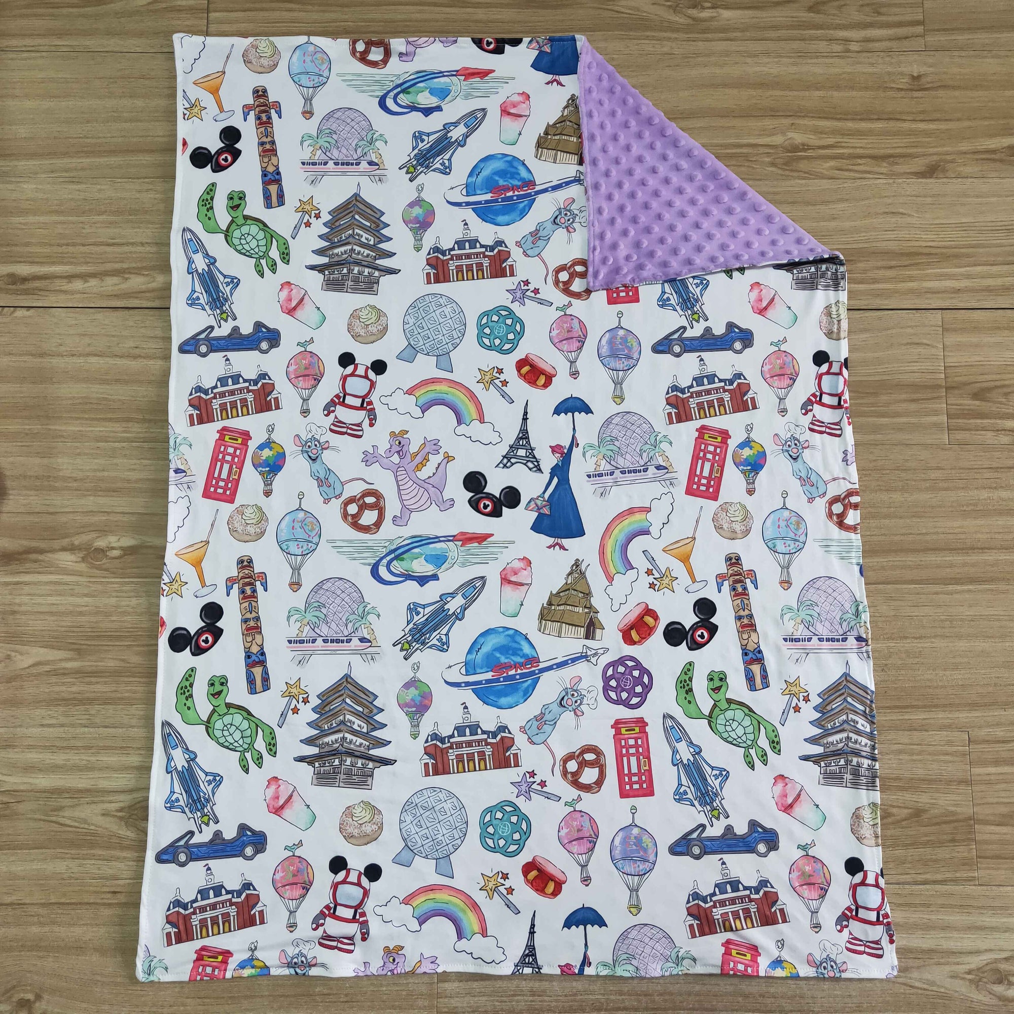 purple park print blanket