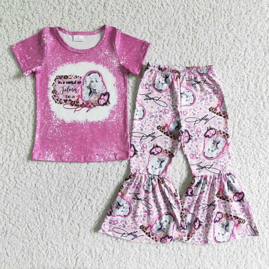 short sleeve pink dolly bells pants outfit