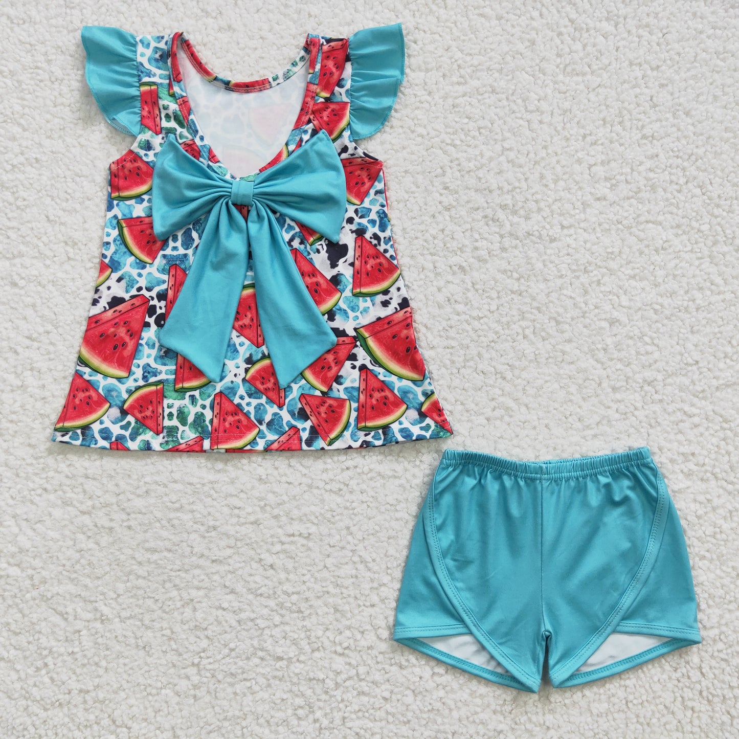 watermelon shorts set mint girl summer clothes