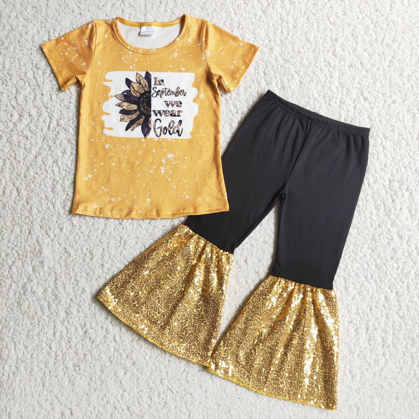 In September We Wear Gold Sequins Bottom Outfit