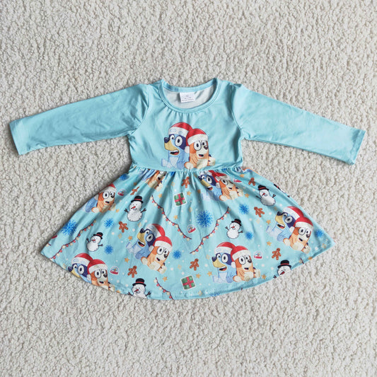 santa blu*y dress girls Christmas dresses