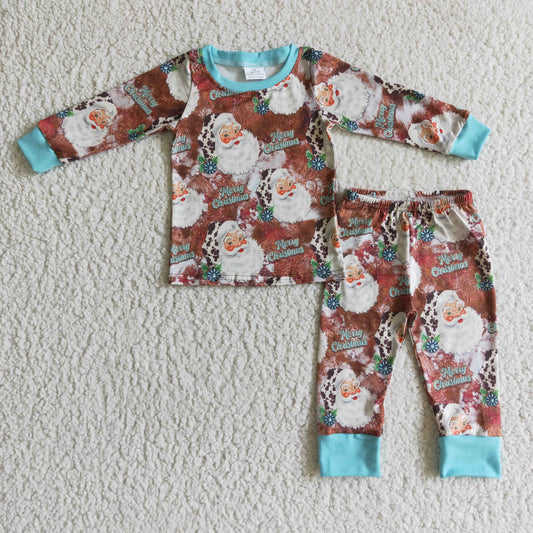 santa print boy Christmas pajamas