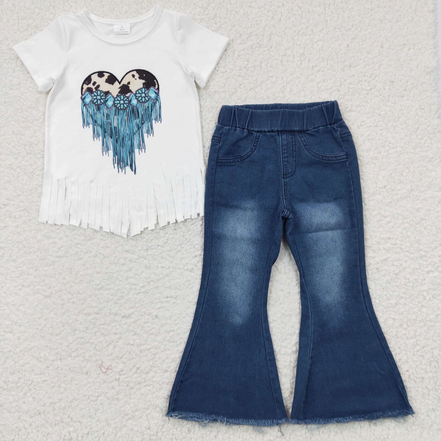 kids clothing shirt denim pants set