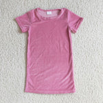 Pink Short Sleeve Velvet Dress