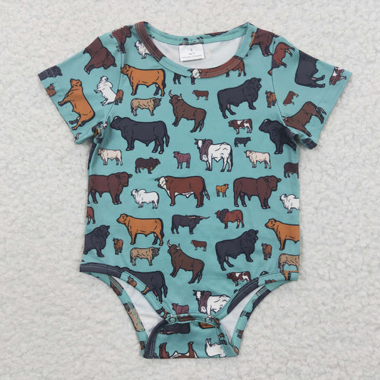 infant clothing westren romper farm animal print