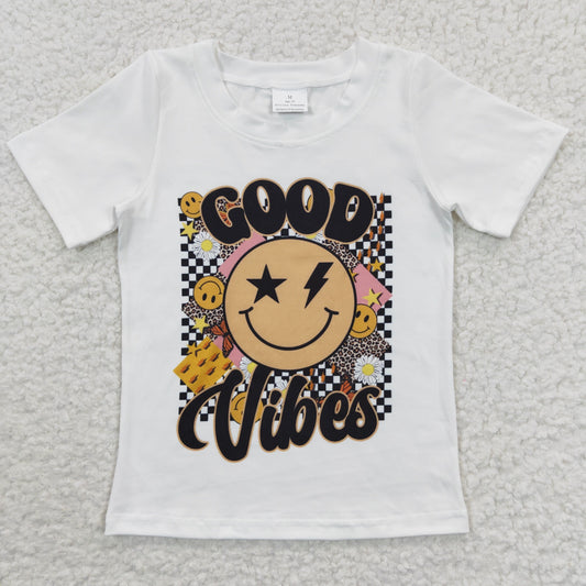 good vibes white tee t-shirt kids top clothing