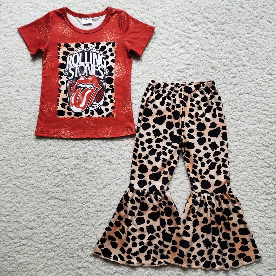 girl’s outfit rolling leopard bells set