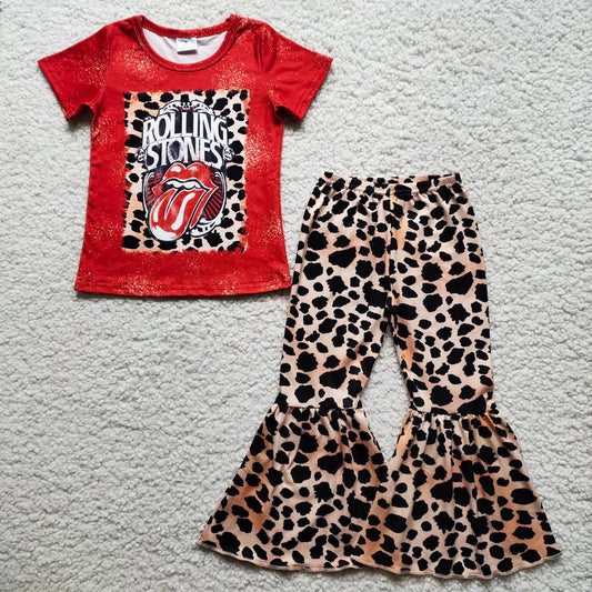 girl’s outfit rolling leopard bells set