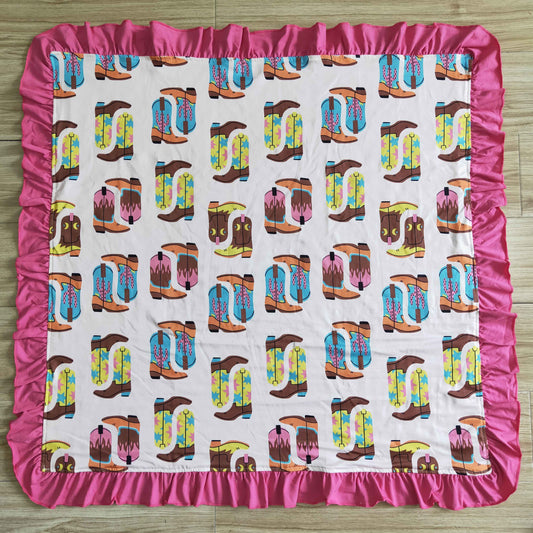 hot pink boots blanket