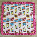 hot pink boots blanket