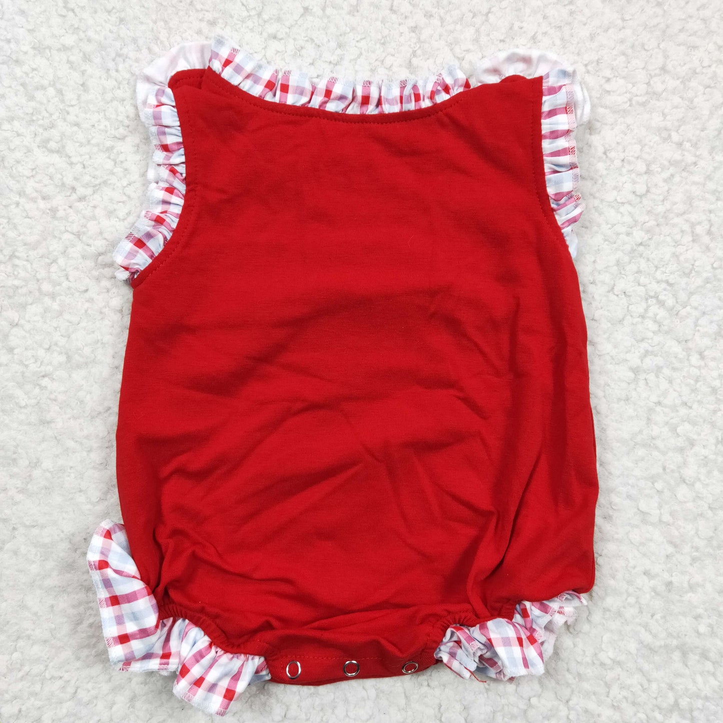 baby girl tank red crab embroidery romper