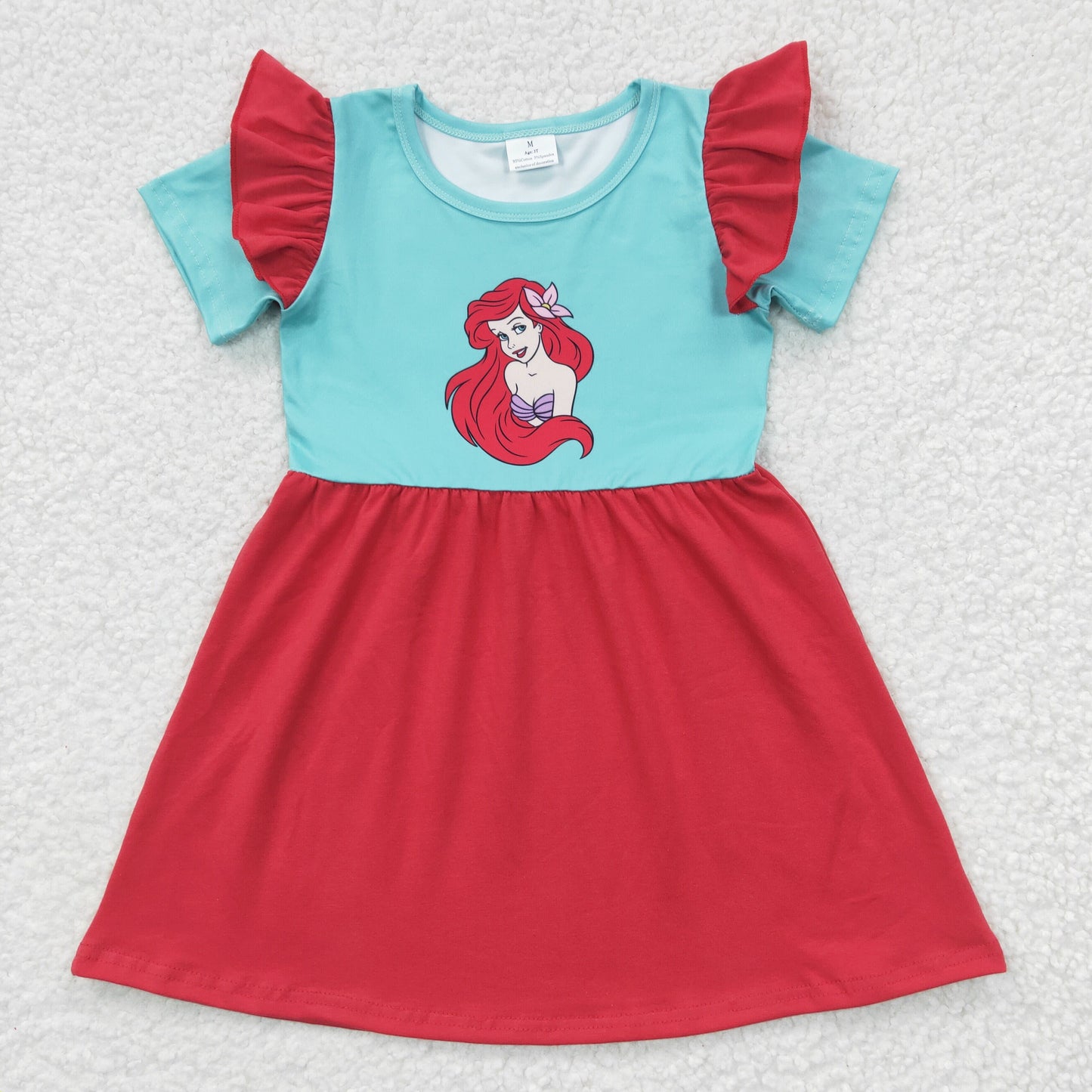 mermaid short sleeve dress for girl