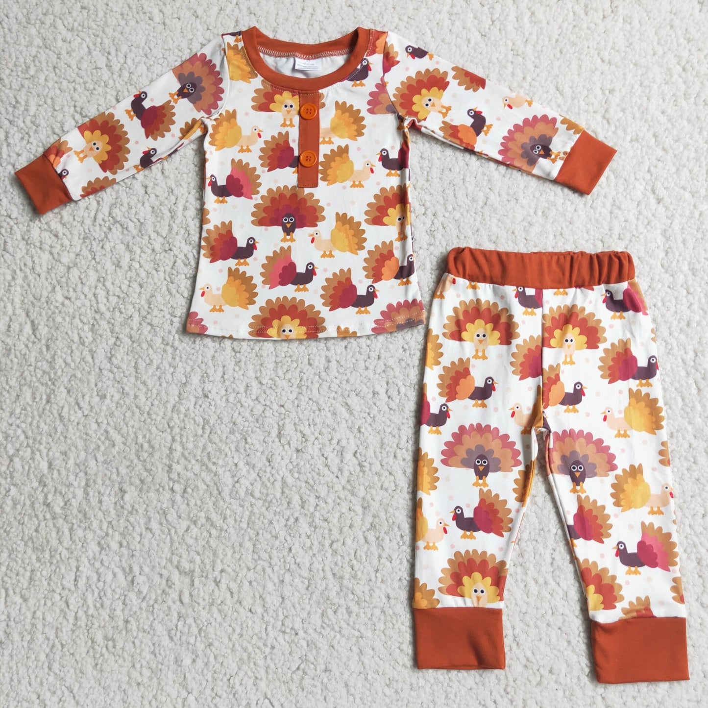Turkey Print Pajamas Boy for Thanksgiving Day